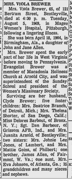 Viola Brewer obit